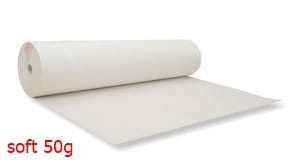 Flizelina \ WŁÓKNINA BIAŁA 50 g TYPU SOFT - wyrywalna w jednym kierunku , rolka 90 cm szer. 100 metrów(50S)