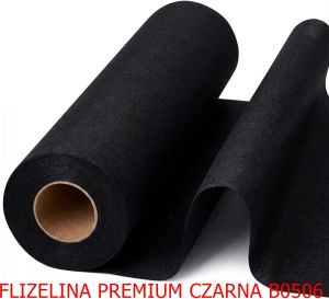 Flizelina PREMIUM BO506 do haftu 65g CZARNA  10 metrów 