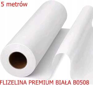 Flizelina PREMIUM BO508 do haftu 80g BIAŁA 5 metrów