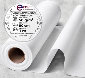 Flizelina PREMIUM/SOFT  BIAŁA Wydzieralna 50G   90x 1 METR